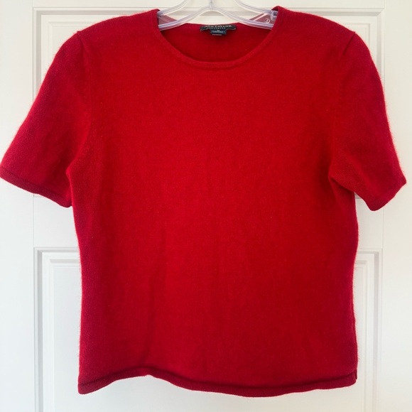 Ann Taylor Vintage Y2K 2‎ Ply Cashmere Sweater Shirt Sleeve Capsule Core M - Picture 1 of 7